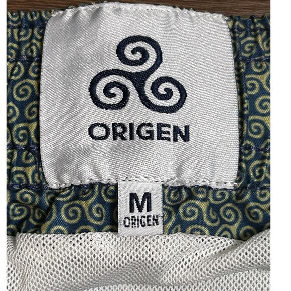 ORIGEN MAN Men's Bucket Hat with Navy/Yellow /Logo pattern Swim Shorts Set - Picture 10 of 10